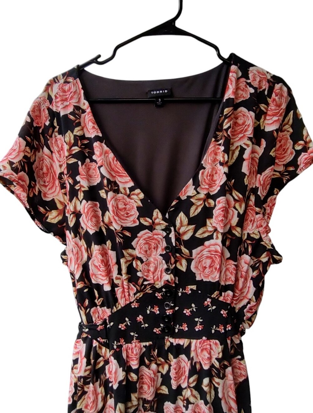 torrid Black Maxi Dress with Rose Print - Picture 3 of 5